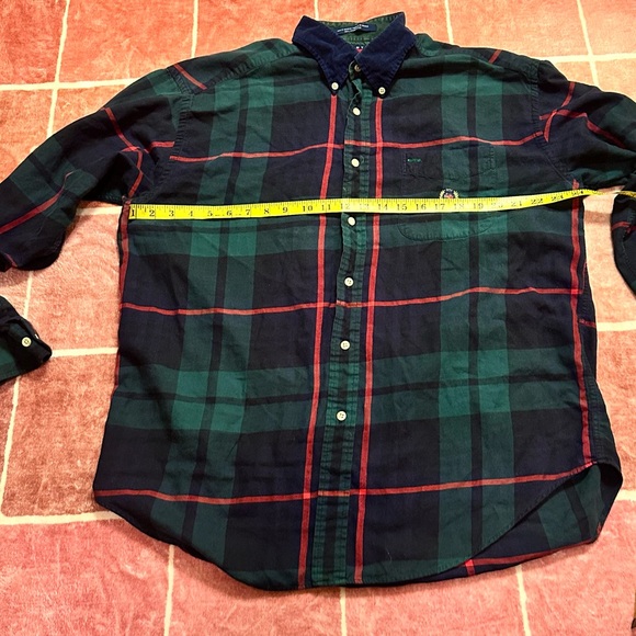 Tommy Hilfiger Other - Tommy Hilfiger Navy & Green Plaid Button-Down Shirt with Red Accents